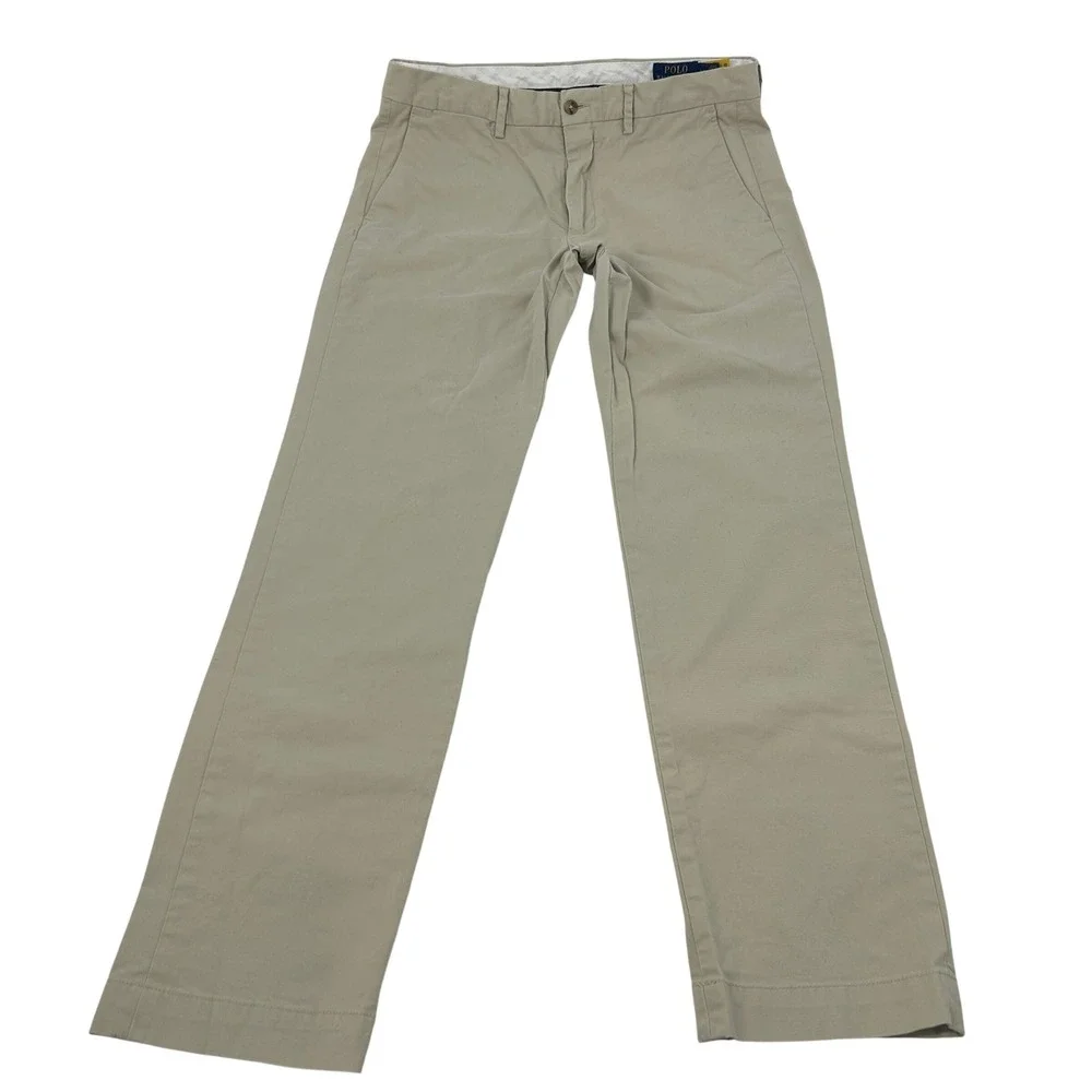 Polo Ralph Lauren Stretch Straight Fit Newport Pants Mens 34x34 Khaki Flat Front